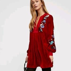 [Free People] ✨ Red Velvet Tunic Dress ✨